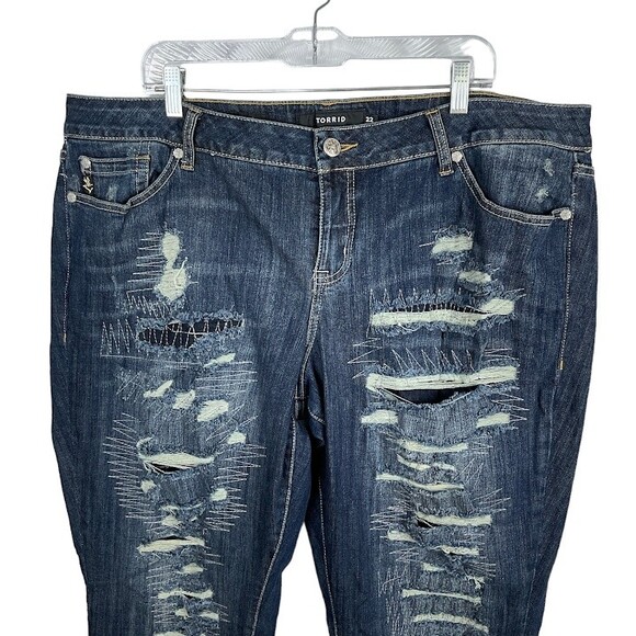 Torrid Jeans Premium Womens Sz 22 Boyfriend Stretch Medium Wash Blue High Rise - Picture 3 of 11
